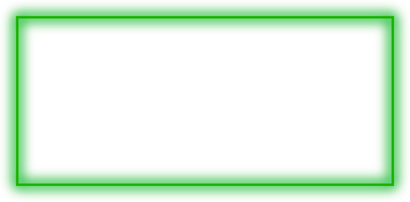 green neon frame rectangle